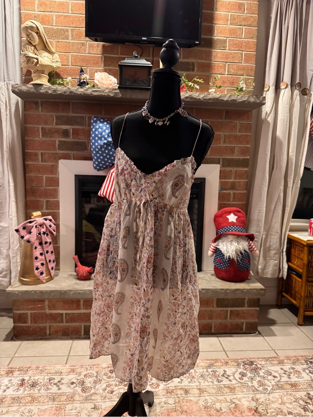 Victoria's Secret Cream Floral Smocked Sundress